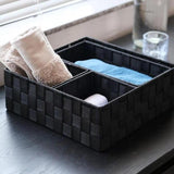 Maxbell 4Pcs Woven Storage Box Cubes Organization Containers for Drawer Car Tabletop Black