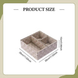Maxbell 4Pcs Woven Storage Box Cubes Organization Containers for Drawer Car Tabletop Khaki