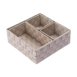 Maxbell 4Pcs Woven Storage Box Cubes Organization Containers for Drawer Car Tabletop Khaki