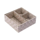 Maxbell 4Pcs Woven Storage Box Cubes Organization Containers for Drawer Car Tabletop Khaki