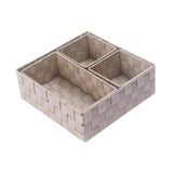 Maxbell 4Pcs Woven Storage Box Cubes Organization Containers for Drawer Car Tabletop Khaki