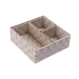 Maxbell 4Pcs Woven Storage Box Cubes Organization Containers for Drawer Car Tabletop Khaki