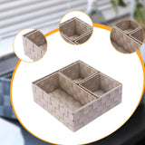 Maxbell 4Pcs Woven Storage Box Cubes Organization Containers for Drawer Car Tabletop Khaki