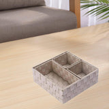 Maxbell 4Pcs Woven Storage Box Cubes Organization Containers for Drawer Car Tabletop Khaki