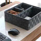 Maxbell 4Pcs Woven Storage Box Cubes Organization Containers for Drawer Car Tabletop Gray
