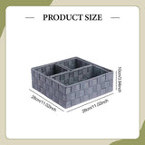 Maxbell 4Pcs Woven Storage Box Cubes Organization Containers for Drawer Car Tabletop Gray
