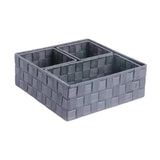 Maxbell 4Pcs Woven Storage Box Cubes Organization Containers for Drawer Car Tabletop Gray
