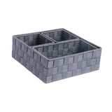 Maxbell 4Pcs Woven Storage Box Cubes Organization Containers for Drawer Car Tabletop Gray