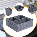 Maxbell 4Pcs Woven Storage Box Cubes Organization Containers for Drawer Car Tabletop Gray