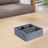 Maxbell 4Pcs Woven Storage Box Cubes Organization Containers for Drawer Car Tabletop Gray
