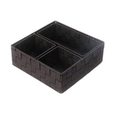 Maxbell 4Pcs Woven Storage Box Cubes Organization Containers for Drawer Car Tabletop Dark Brown