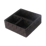 Maxbell 4Pcs Woven Storage Box Cubes Organization Containers for Drawer Car Tabletop Dark Brown