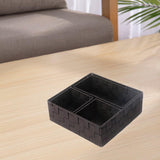 Maxbell 4Pcs Woven Storage Box Cubes Organization Containers for Drawer Car Tabletop Dark Brown
