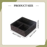 Maxbell 4Pcs Woven Storage Box Cubes Organization Containers for Drawer Car Tabletop Dark Brown