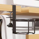 Maxbell Desk Cup Holder Apartment Easy to Install No Drill Clamp on Table Cup Holder Black