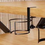 Maxbell Desk Cup Holder Apartment Easy to Install No Drill Clamp on Table Cup Holder Black