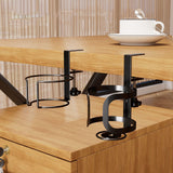 Maxbell Desk Cup Holder Apartment Easy to Install No Drill Clamp on Table Cup Holder Black