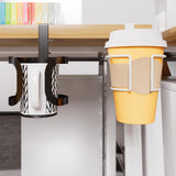 Maxbell Desk Cup Holder Apartment Easy to Install No Drill Clamp on Table Cup Holder White