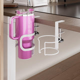 Maxbell Desk Cup Holder Apartment Easy to Install No Drill Clamp on Table Cup Holder White