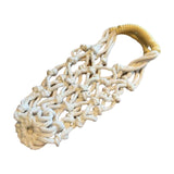 Maxbell Handwoven Drink Carrier Coffee Beverage Woven Rope Cup Holder White Yellow