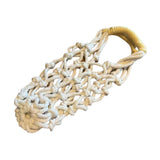 Maxbell Handwoven Drink Carrier Coffee Beverage Woven Rope Cup Holder White Yellow