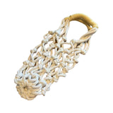 Maxbell Handwoven Drink Carrier Coffee Beverage Woven Rope Cup Holder White Yellow