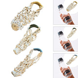 Maxbell Handwoven Drink Carrier Coffee Beverage Woven Rope Cup Holder White Yellow
