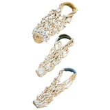 Maxbell Handwoven Drink Carrier Coffee Beverage Woven Rope Cup Holder White Yellow