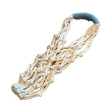 Maxbell Handwoven Drink Carrier Coffee Beverage Woven Rope Cup Holder White Blue