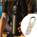Maxbell Handwoven Drink Carrier Coffee Beverage Woven Rope Cup Holder White Blue