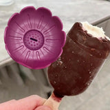 Maxbell Popsicle Holder Decor Decorative Silicone Drip Catcher for Boys Party Summer Purple