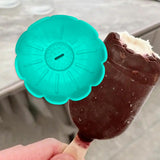 Maxbell Popsicle Holder Decor Decorative Silicone Drip Catcher for Boys Party Summer Green