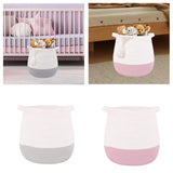 Maxbell Woven Basket Portable Comfortable Handle Toy Bin for Bedroom Kitchen Shelves Gray