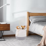 Maxbell Woven Basket Portable Comfortable Handle Toy Bin for Bedroom Kitchen Shelves Gray