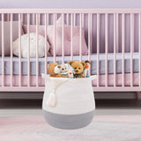 Maxbell Woven Basket Portable Comfortable Handle Toy Bin for Bedroom Kitchen Shelves Gray