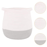 Maxbell Woven Basket Portable Comfortable Handle Toy Bin for Bedroom Kitchen Shelves Gray