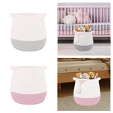 Maxbell Woven Basket Portable Comfortable Handle Toy Bin for Bedroom Kitchen Shelves Gray