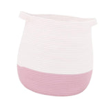 Maxbell Woven Basket Portable Comfortable Handle Toy Bin for Bedroom Kitchen Shelves Pink