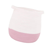 Maxbell Woven Basket Portable Comfortable Handle Toy Bin for Bedroom Kitchen Shelves Pink