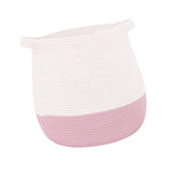 Maxbell Woven Basket Portable Comfortable Handle Toy Bin for Bedroom Kitchen Shelves Pink
