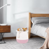 Maxbell Woven Basket Portable Comfortable Handle Toy Bin for Bedroom Kitchen Shelves Pink