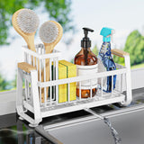 Maxbell Sponge Holder for Kitchen Sink Dish Soap Dispenser for Home Hotel Restaurant White