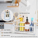 Maxbell Sponge Holder for Kitchen Sink Dish Soap Dispenser for Home Hotel Restaurant White