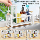 Maxbell Sponge Holder for Kitchen Sink Dish Soap Dispenser for Home Hotel Restaurant White