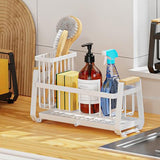 Maxbell Sponge Holder for Kitchen Sink Dish Soap Dispenser for Home Hotel Restaurant White