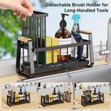 Maxbell Sponge Holder for Kitchen Sink Dish Soap Dispenser for Home Hotel Restaurant Black