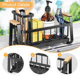 Maxbell Sponge Holder for Kitchen Sink Dish Soap Dispenser for Home Hotel Restaurant Black