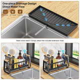 Maxbell Sponge Holder for Kitchen Sink Dish Soap Dispenser for Home Hotel Restaurant Black