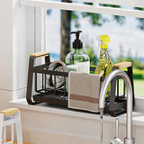 Maxbell Sponge Holder for Kitchen Sink Dish Soap Dispenser for Home Hotel Restaurant Black