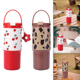 Maxbell Insulated Water Bottle Leakproof Cartoon 23oz for Beverage Smoothie Iced Tea Red